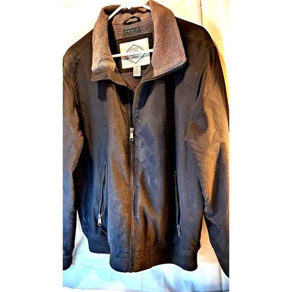 St. John's Bay Men's Jacket Coat Black Water Resistant Mock Neck Zipper Lined M - Picture 2 of 8